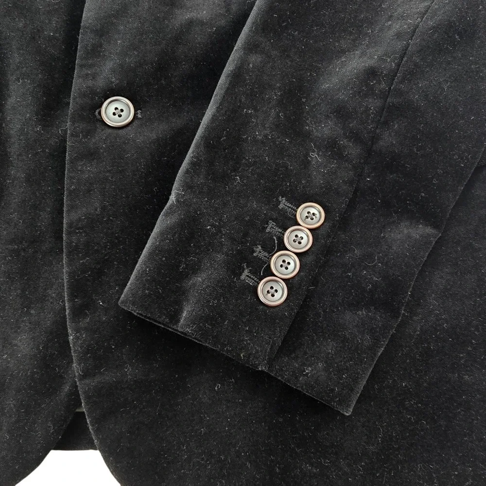 Goodfellow Kenwood Blazer Mens Medium Black Velvet Cotton Sport Coat Jacket M